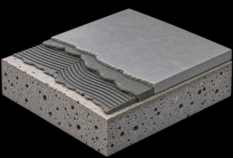 Recubrimiento cementicio aplicado con llana sobre losa de concreto
